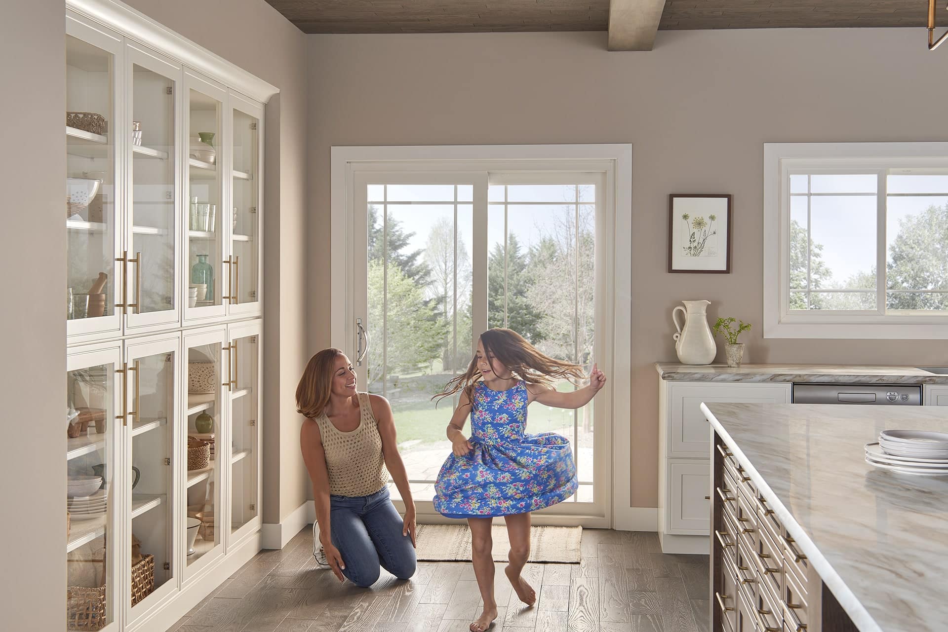 mom and daughter in kitchen